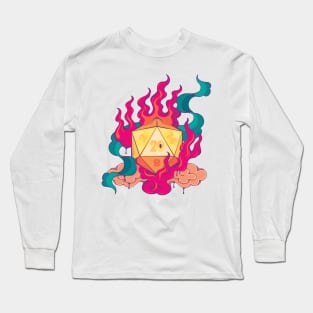 Surreal D20 Lucky Dice on Fire Long Sleeve T-Shirt